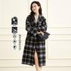 Sheep Wool Coat: Autumn and Winter Retro Plaid Woolen Coat with Contrasting Colors, Versatile for Women