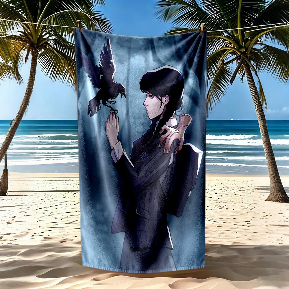 Wednesday Fantasy Night Beach Towel Soft Durable Quick-Dry Comfortable Lightweight Portable for Swimming,Beach,Camping, Travel, Beach Accessories,Gym