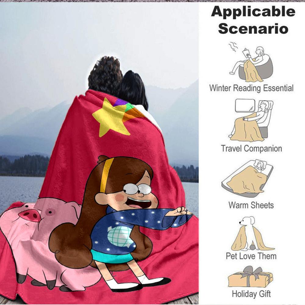 1 Stück Gravity Falls Kuscheldruck Decke - Leichte Warme Flanell Überwurfdecke Für Sofa, Bett, Wohnzimmer, Büro, Outdoor Reisen 70