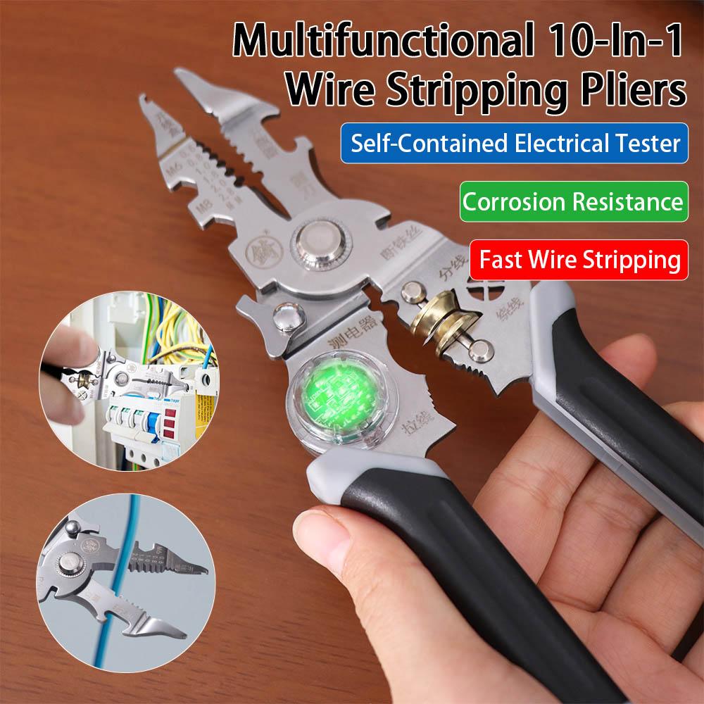 10 In 1 Electricity Measurement Pliers Intelligent Voltage Indicator Wire Stripper  Wire Pulling