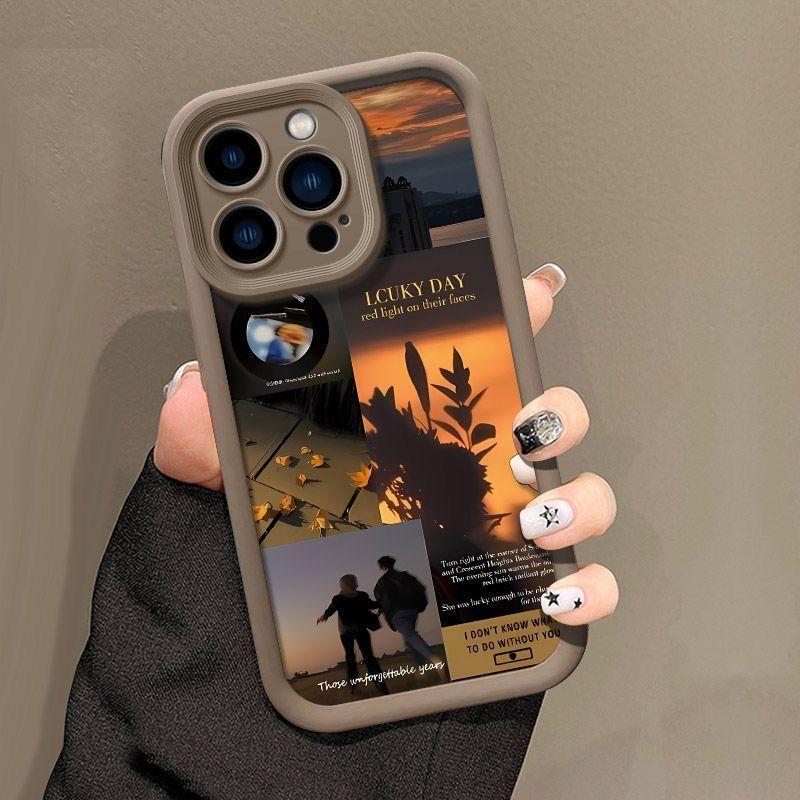 

Чехол для телефона Apple 15 Sunset Shards iPhone 14 Promax All Inclusive 13 Silicone Soft 12PM Anti Drop 11 Steps Apple 3GS