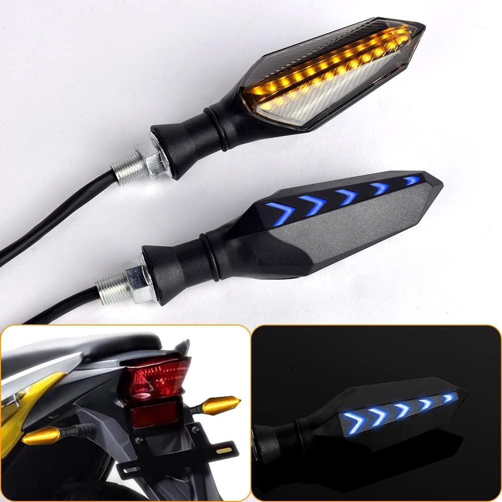 2023 Moto Turn Signal Light 12V Flowing LED Indicator Bright Signal Light, Daytime Running Lights Brake Lights for Motorcycle