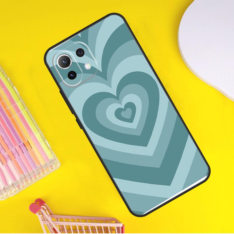 Latte Pink Brown Heart Aesthetic Cover For Xiaomi 13 14 Ultra 11T 12T 13T 14T Pro POCO X7 Pro X3 X5 F3 F5 F6 M6 X6 Pro Case