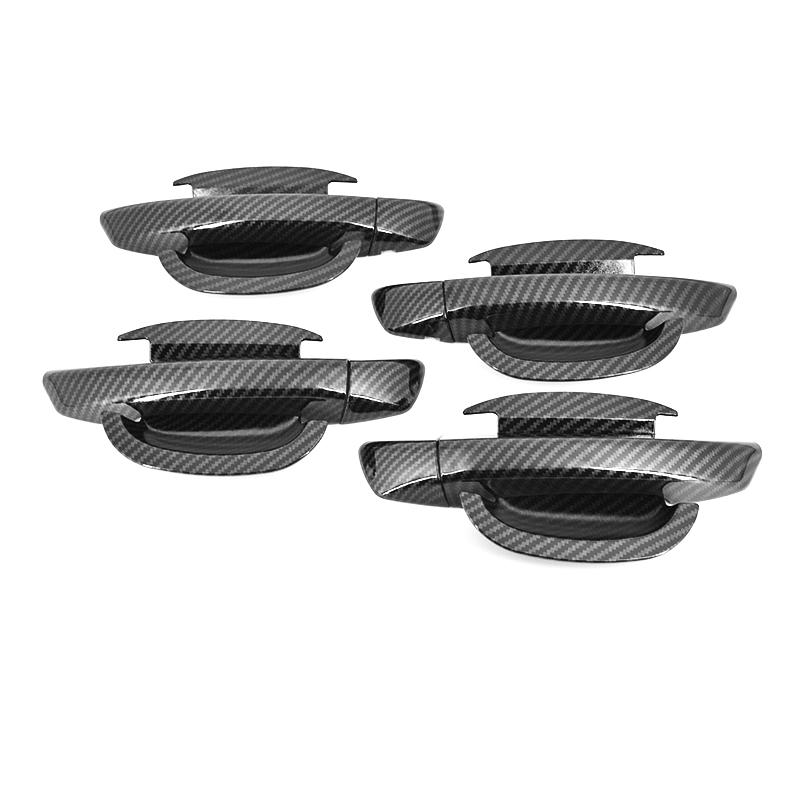 Carbon Fiber Chrome Car Door Handle Cover Bowl Trim For Volkswagen VW Golf 6 MK6 2009 2010 2011 2012 2013 Styling