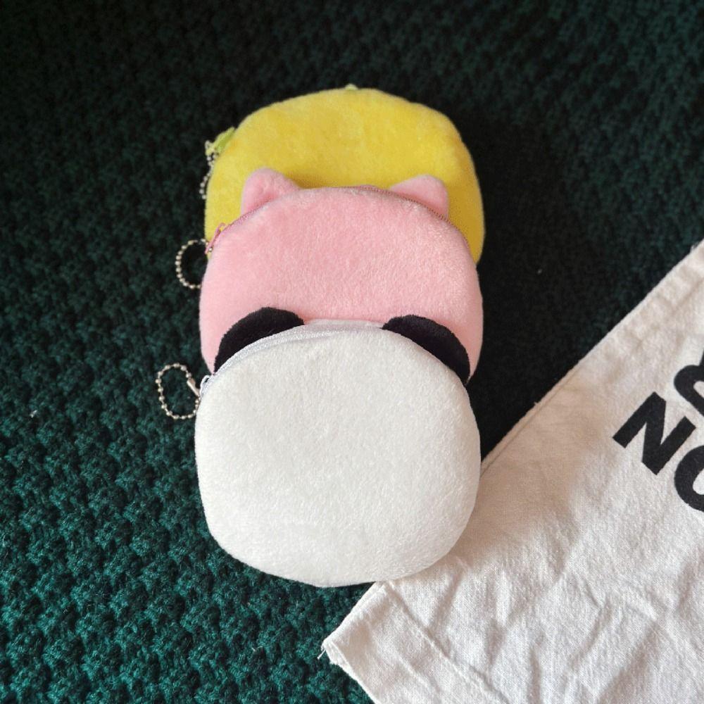 Bear Panda Plush Coin Purse Cartoon Cartoon Storage Bag Portable Plush Earphone Bag  Children