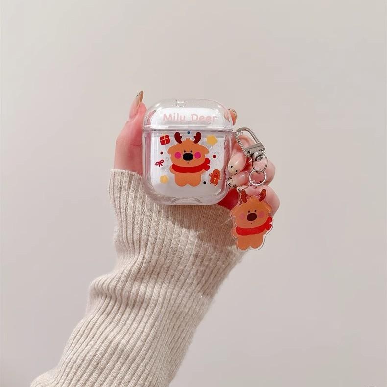 Cartoon quicksand Christmas gingerbread man Apple AirPodspro1 earphone cover 1st generation pendant 1st generation hard pro female