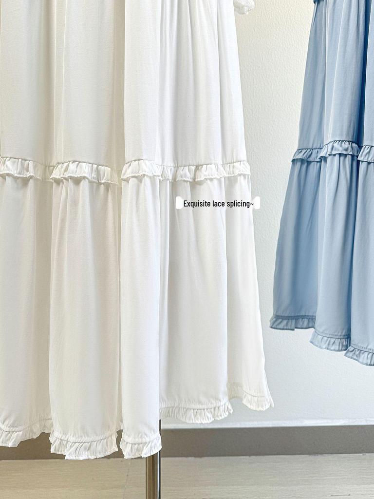 Apricot High-Waisted Ruffled Patchwork Midi Skirt - Spring/Summer 2026 Collection