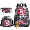 Large Capacity Schoolbag with Shoulder Strap; Student Three-piece Pencil Case Set