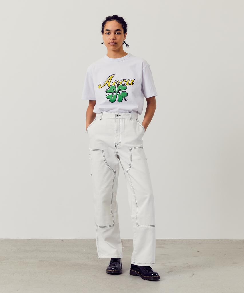 AECA Clover Flower Half Sleeve Tee-White