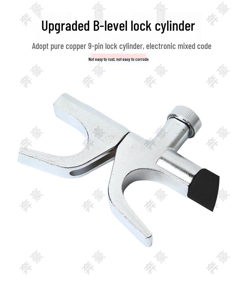 Adjustable Telescopic Anti-Theft Steering Wheel Lock with Window Hammer & Metal U-Lock