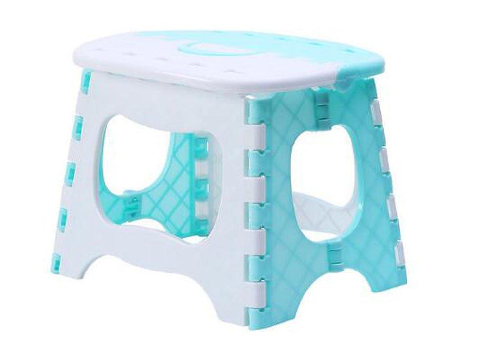 HJ Folding Chair Mini Step Stool for Portable Chair Mini Step Children, One-Touch (Blue)