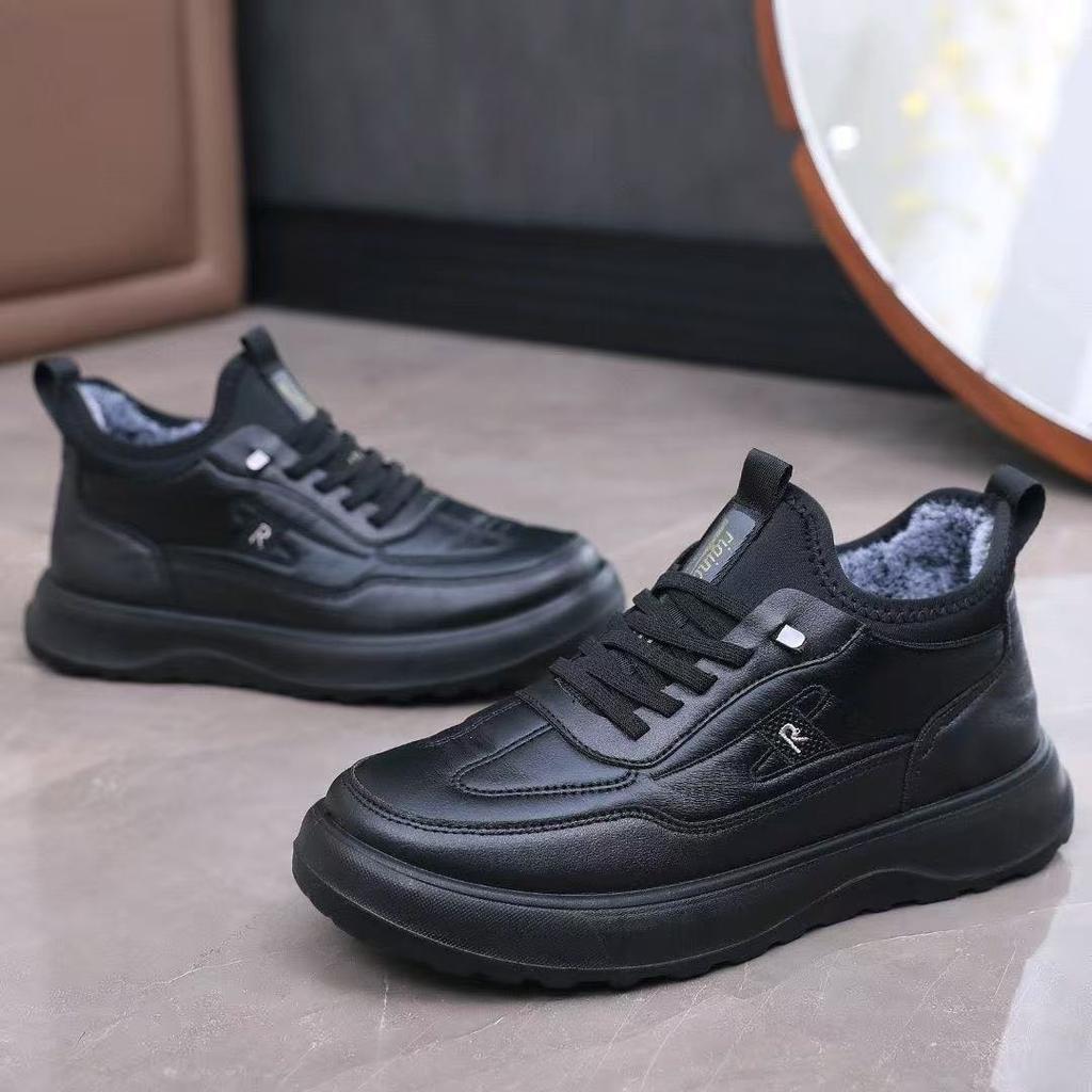 Waterproof dad cotton shoes in winter, velvet warm, thickened non-slip soft-soled sports cotton shoes