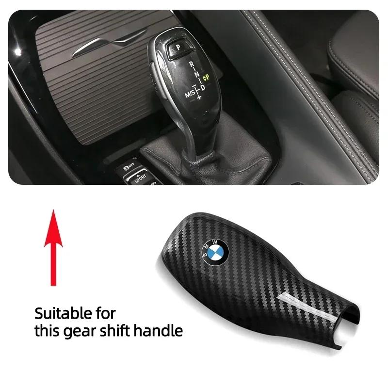 -Car Gear Shift Handle Sticker Carbon Fiber Pattern Protective Cover For BMW M X1 X2 X3 X4 X5 X6 X7 E30 E39 E46 E60 E61 E90 E70