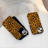 Popular classic yellow-brown leopard print mobile phone case iPhone16 personalized Spice Girl wind magnetic film case Apple 17