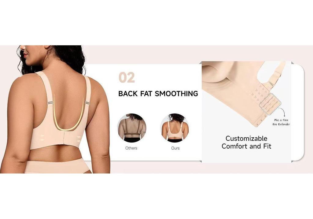 Seamless Wireless Push-up Bra for Plus Size Women - Adjustable and Comfortable Fit
