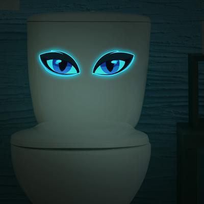 Kreativer Blaue Augen Badezimmer Toilette Zuhause Hintergrund Verschönerungsaufkleber