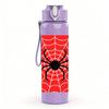 1PC Red Spider Web Arachnid Print 750ml Color Plastic Sports Water Bottle Leakproof Flip Straw Lid Suitable for Sports Office Home Use