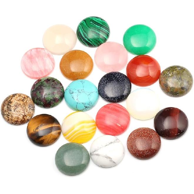Natural Stones Cabochon 4 6 10 12 14 16 18 20 MM Round No Hole for Making Jewelry
