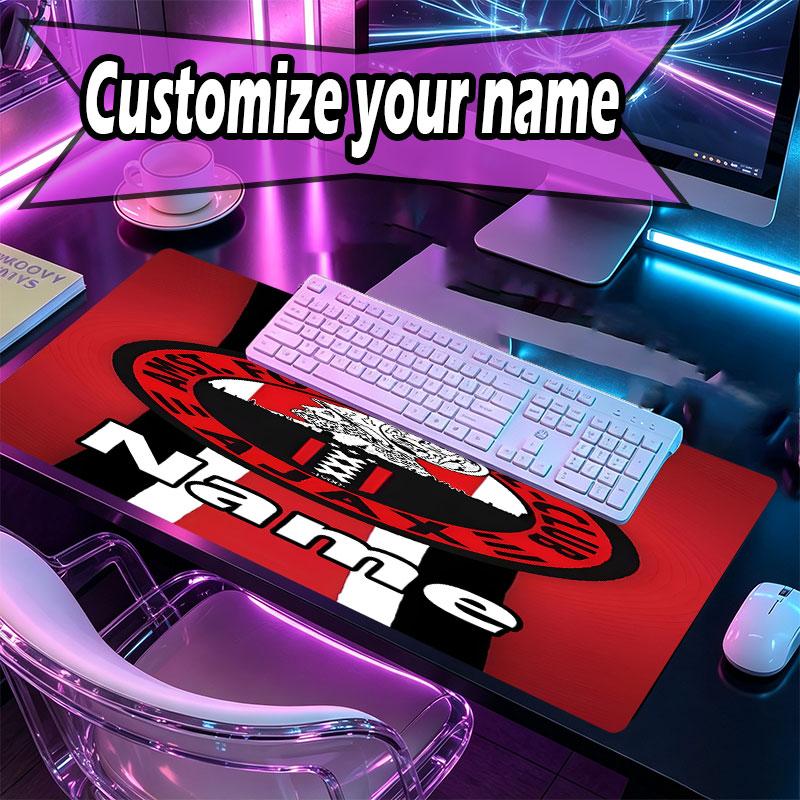 Custom Name Personalized Ajax Pattern Mousepad, Laptop PC Desk Mat, Decorative Desk Mat for Home Keyboard Pad Gift