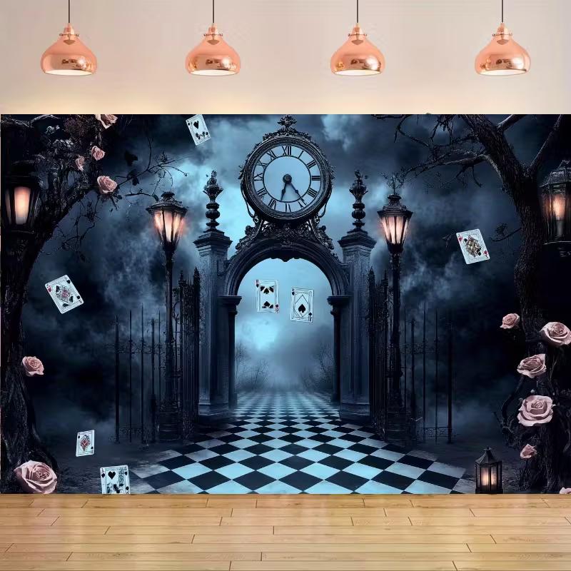 

2D Alice in Wonderland Backdrop, Themed Party Photo Background 47.2x31.5inch/120*80cm
