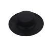 Solid Color Men's Felt Hat British Style Women Jazz Hat Woolen Flat Top Hat  Church Events