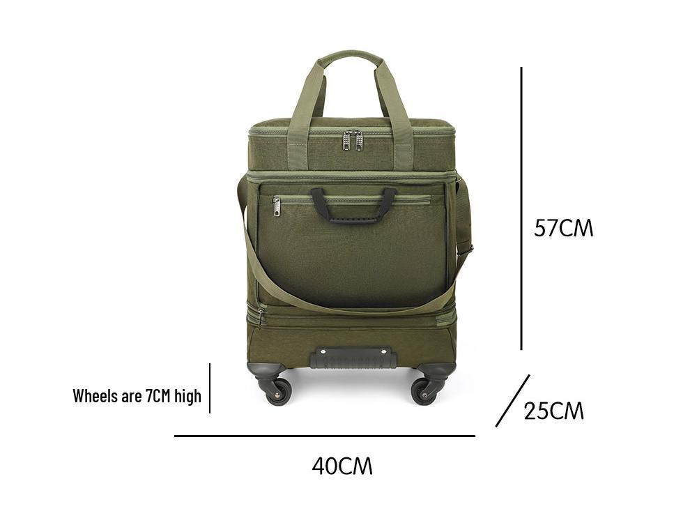 Men's Portable Foldable Travel Luggage with Wheels - Ideal for One-Day Trips