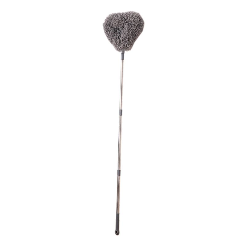 A84X-Retractable Duster Stainless Steel Long Handle Dusting Brush Car Household Cleaning Tools Durable Easy Install Gray