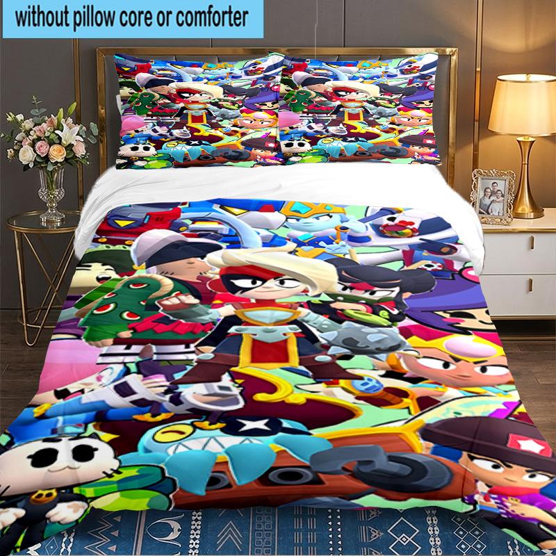3PCS Brawl Game Bedding Set,Including 1pc Duvet Cover And 2pcs Pillowcases Perfect for Bedroom, Dormitory, Large size Fan Christmas gift