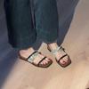 Thick-soled Open-toed One-word Cool Slippers Women's Wear Square Head Temperament Slippers Vacation Beach Shoes