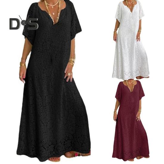 Stunning Summer Lace Dress Elegant Comfortable Eye Catching V Neck Mid Waist Ladies Dress Summer Accessories
