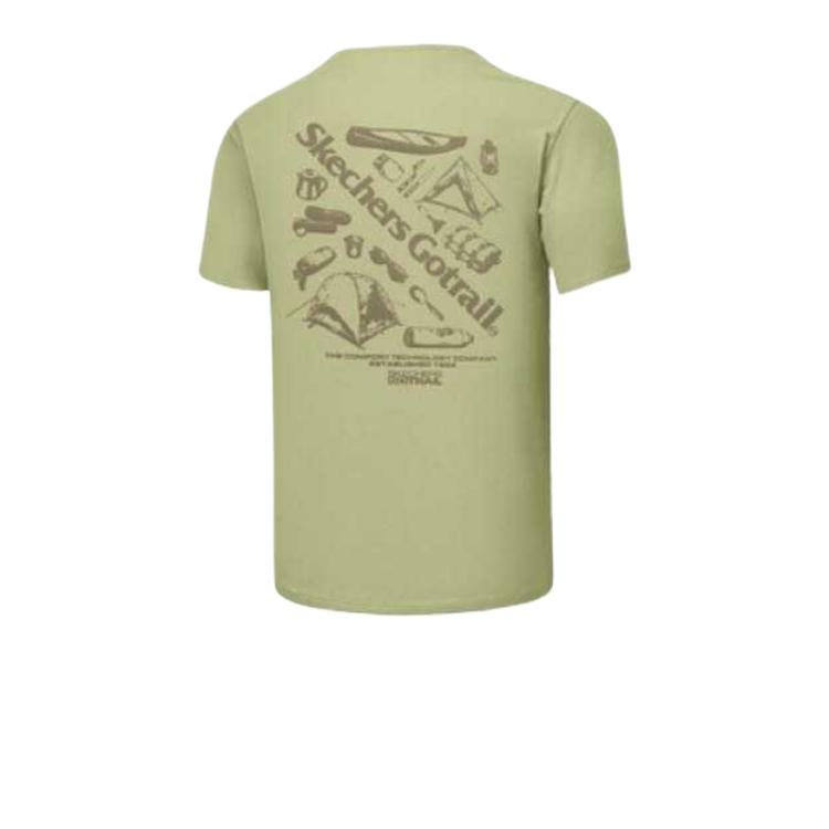 Skechers Comfortable Fashion Casual Versatile Short Sleeve T-Shirt Unisex Tops Sage-Green P225U004-03YP
