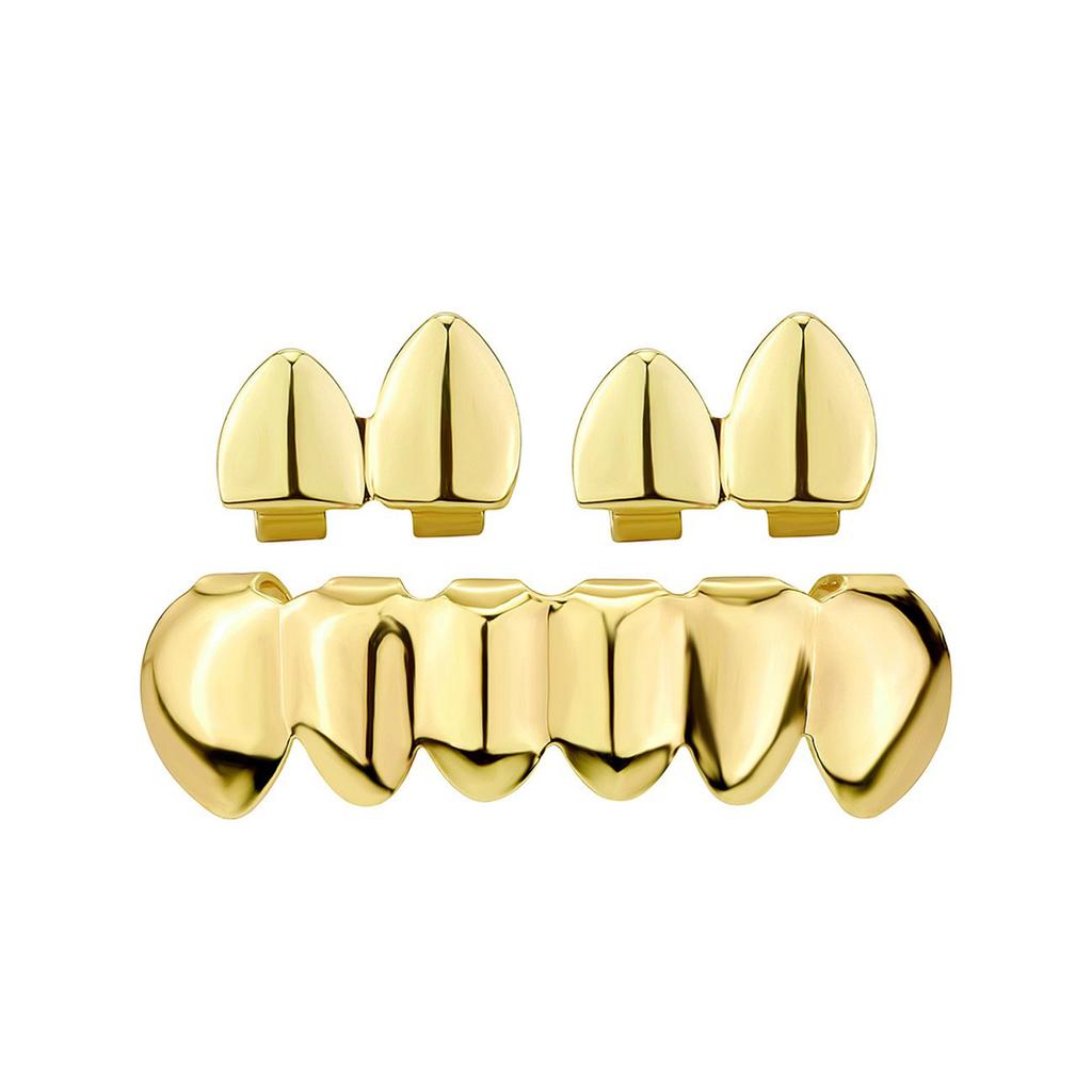 Sada zubních grilů ve stylu hip hopu, lesklá sada zubních grilů v hip hopu pro milovníky hudby, nastavitelné krytky zubů, horní a dolní