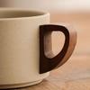 Traditional Ceramic Tea Mug With Wooden Base Large Capacity Cup For Coffee Hot Drink And Home Decoration