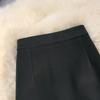 Women's Slimming A-Line Black Wool Mid-Length Skirt - Thickened & High-Waist for 2024 Autumn/Winter.