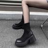 Super high heel Martin boots women's short boots 2025 spring and autumn thick-soled elastic boots sleeve 8cm height increase small thin boots