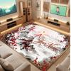 Floral Garden Theme Crystal Velvet Floor Rug Personalized Custom Name Text Warm Carpet Home Decoration