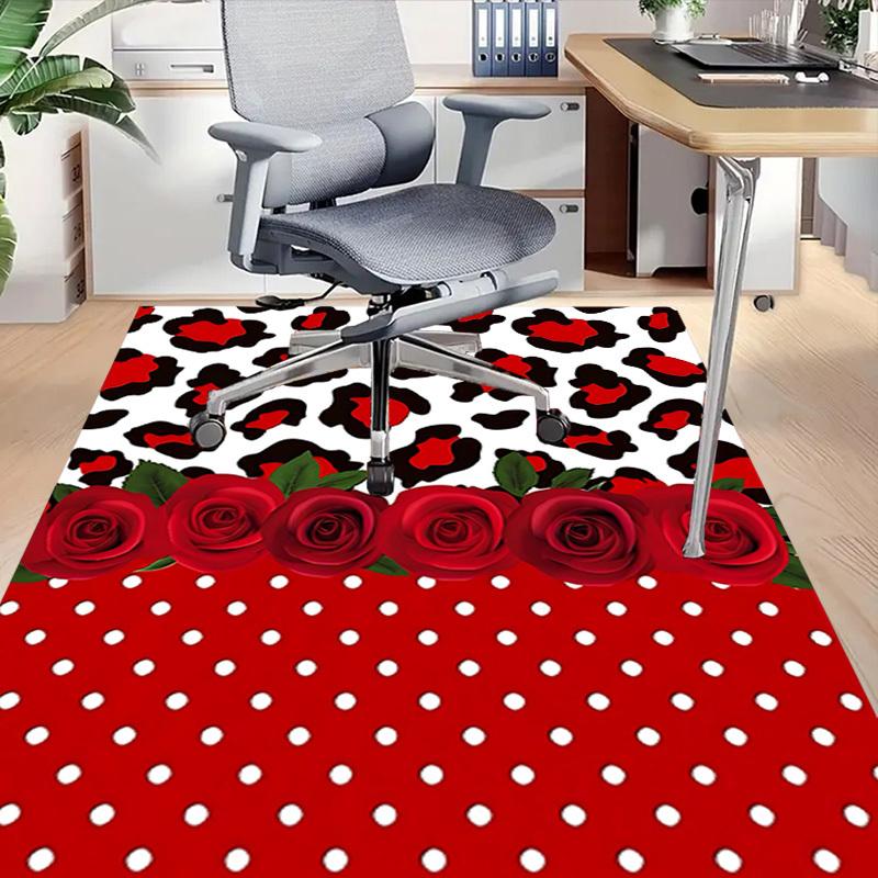 1 Stück Leopardenmuster Rosen Extra Groß Rutschfester Boden Teppich, Büro, Familie, Schlafzimmer Großer Bereichsteppich Innen Teppiche, Lebendige Farben