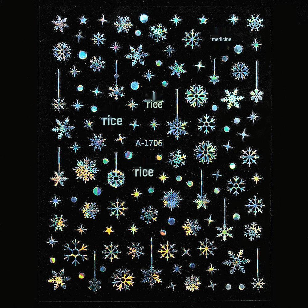 Autocolante de Crăciun 3D Laser Argint Ren & Fulg de Nea