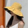 Japan UV Black vinyl sun protection hat for women, summer face-shielding UV protection hat, large brim fisherman hat for cycling, versatile