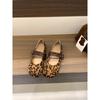 Flat bottom suede leopard print single shoes spring and autumn Mary Jane evening shoes