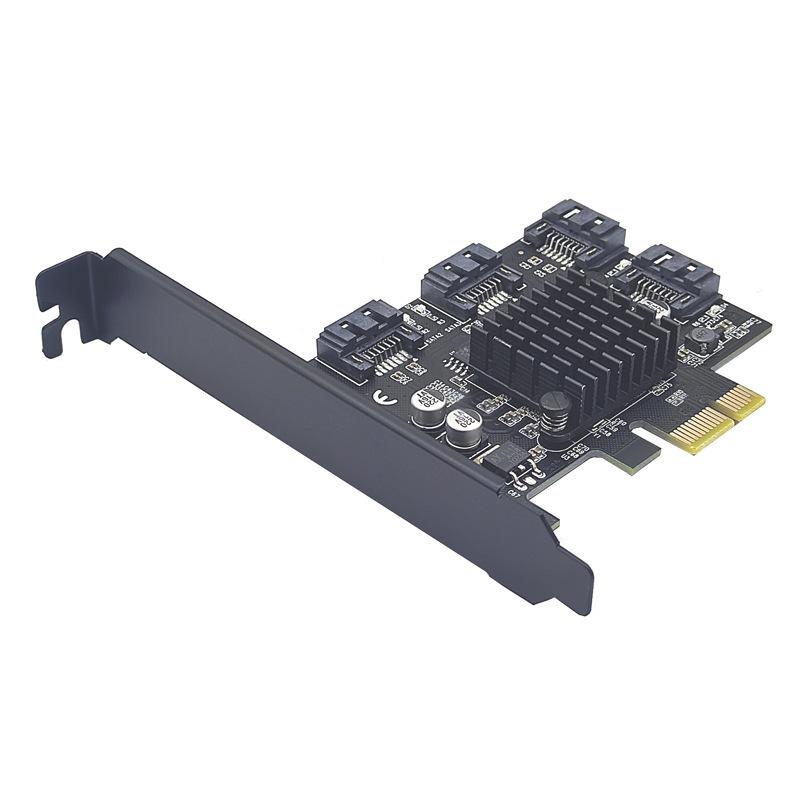 PCI-E to SATA 3.0 Expansion Card 4-Port/6-Port 6Gbps Adapter for IPFS and Chia with 88SE9215 Chip.