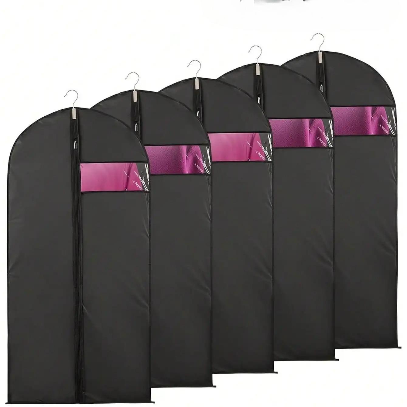 5-Pack Clothes Dust Cover Wardrobe Storage Bag Clothes Dust Bag Mink down Jacket Coat Storage Hanging Dust Cover S