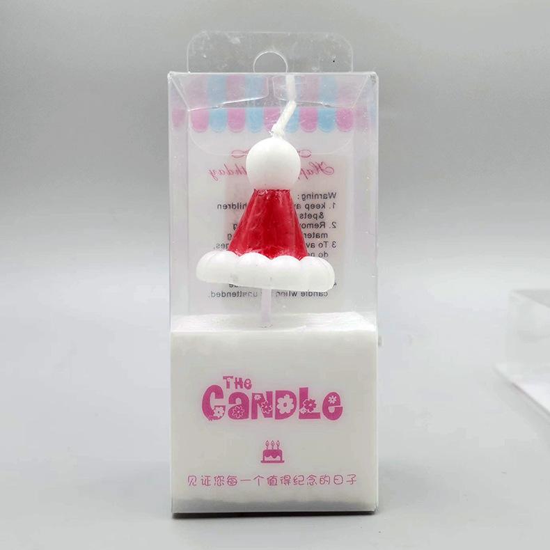 

Рождественская шляпа свеча атмосфера украшение свеча детское украшение для торта милая рождественская шляпа свеча креативность red hat on white background