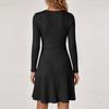 Women's V-Neck Long Sleeve Sweater Dress Casual Knit Pullover for Fall and Winter