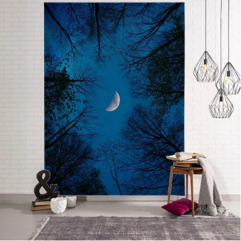 Природный пейзаж Лесной ручей Фоновый гобелен Украшение стены дома Гобелен Спальня — фото 12