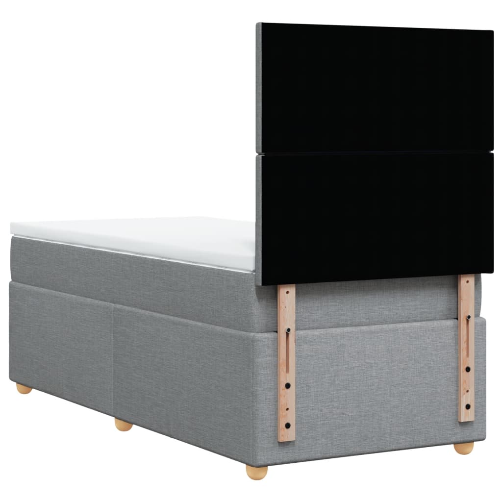 Vidaxl Letto Continentale Con Materasso, Grigio Chiaro, Tessuto, 80X200 Cm