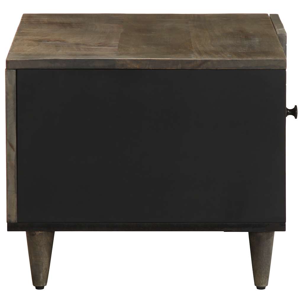Coffee Table Light Grey 80 x 50 x 40 cm Solid Mango Wood
