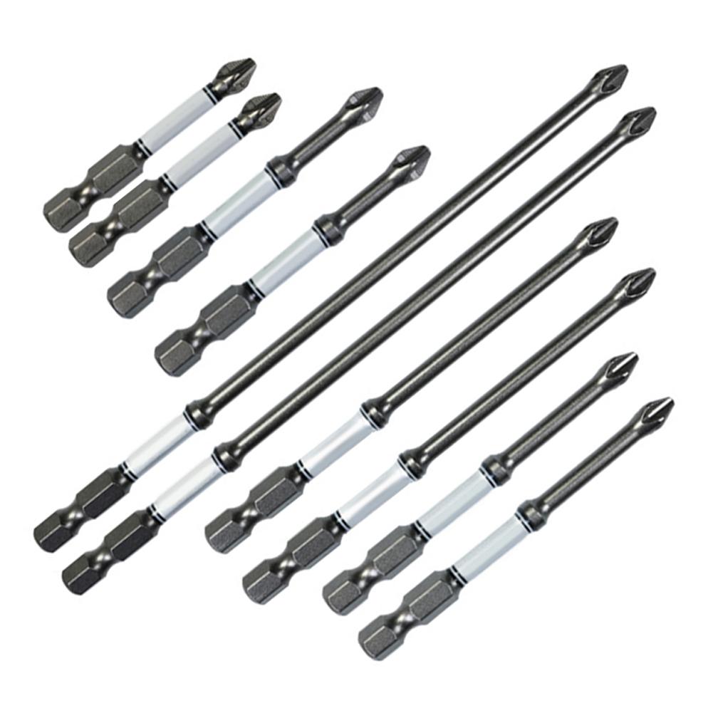 

10PCS D2 Alloy Steel Cross Bit 50-100mm Anti Slip Drill Bit Magnetic Superhard Screwdriver Head Set Hand Tool Accessories