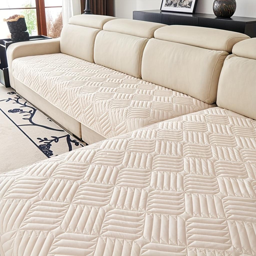 Dvoudílný embosovaný polštář na pohovku, proti domácím mazlíčkům, protiskluzový, odolný proti opotřebení, celoroční, pratelný v pračce, L-tvarovaný rohový potah na pohovku, vhodný pro 2 až 4 místa