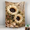 Sunflower and Butterfly Rustic Vintage Design Patterned Tapestry for Bedroom and Living Room Home Decor